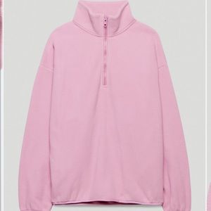 Aritzia TNA polar fleece 1/4 zip soft orchid